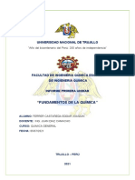 Univeridad Nacional de Trujillo Informe de Quimica