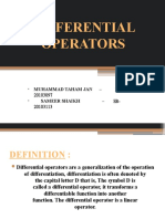 Differential Operators: Muhammad Taham Jan - Eb-Sameer Shaikh - Eb