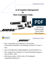 Distribution & Logistics Management On Bose Corporation India