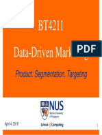 BT4211 Data-Driven Marketing: Product: Segmentation, Targeting