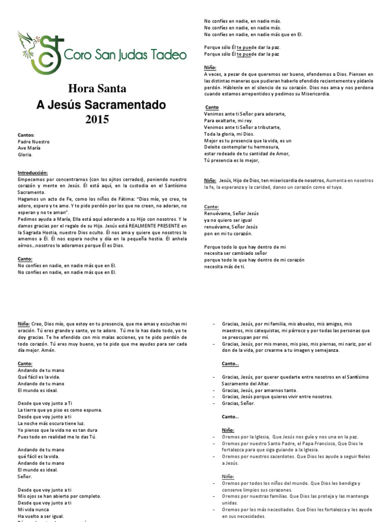 Oración y Adoración en la Hora Santa | PDF | eucaristía ...