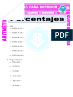 Resuelve problemas de porcentajes y proporciones en aritmética de quinto grado