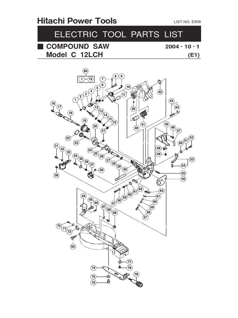 Electric Tool Parts List Hitachi Power Tools PDF Washer (Hardware