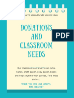 Donations and Classroom Needs