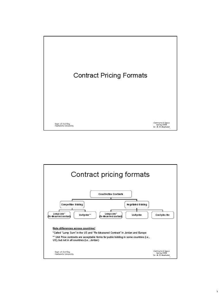 3 Contract Pricing Formats | PDF | Economies | Business