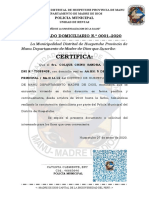 Certificado Domiciliario