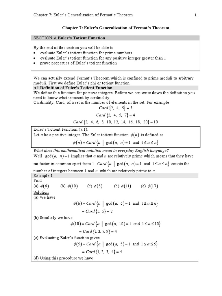 Chapter 7 Section A | PDF | Prime Number | Arithmetic