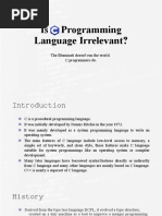 Is Programming Language Irrelevant?: The Illuminati Doesn't Run The World. C Programmers Do