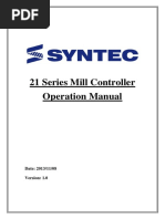 21 Series Mill Controller Operation Manual: Date: 2013/11/08