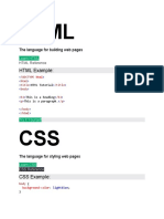 HTML Example:: The Language For Building Web Pages