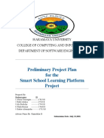 Preliminary Project Plan For The Smart School Learning Platform Project