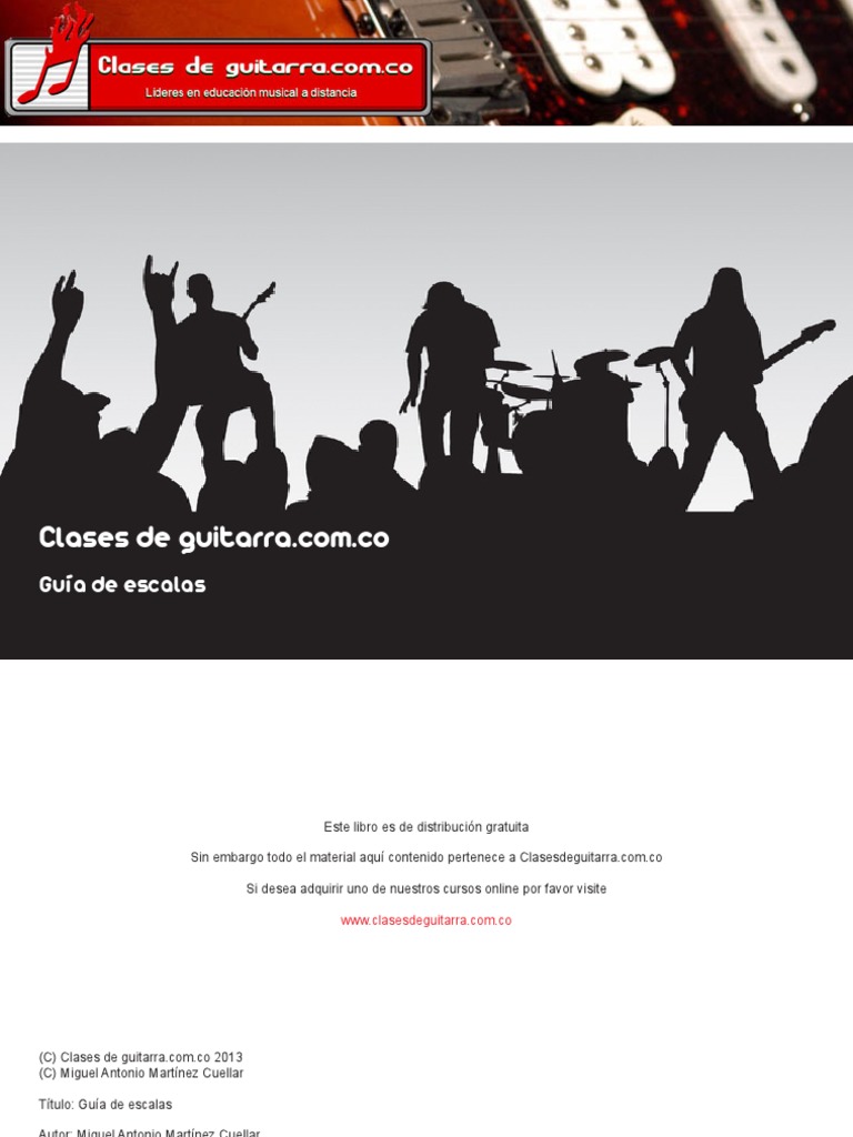 Guía de escalas para guitarra PDF | PDF | Escala (música) | Escala menor