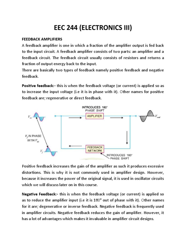 Eec 244 Pdf Control Theory Amplifier