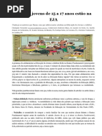 Por que jovens de 15 a 17 anos estão na EJA