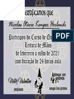 Certificado Quiromancia Nicolas