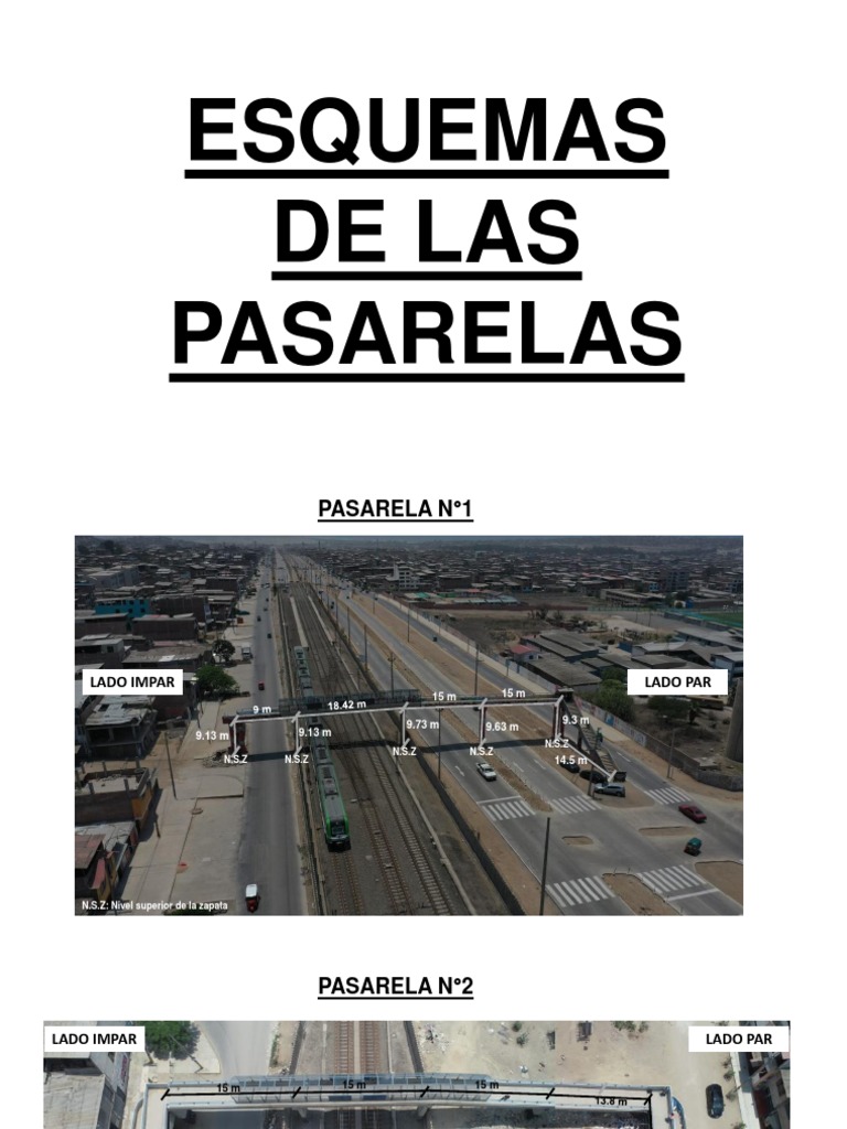 Esquemas de Pasarelas: Dimensiones y Niveles | PDF
