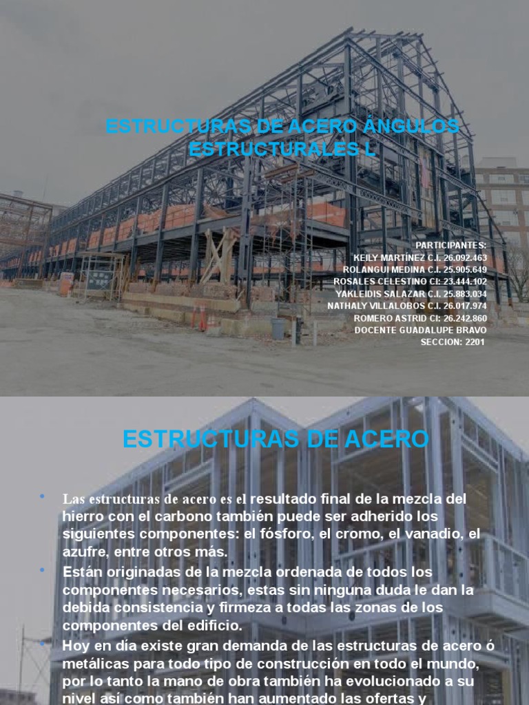 Estructuras de Acero Angulos Estructurales L | PDF | Acero estructural ...