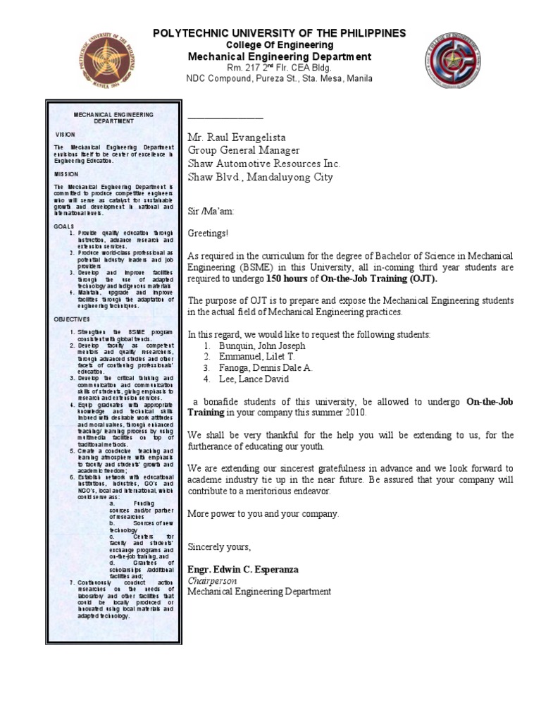 Mr. Raul Evangelista Group General Manager Shaw Automotive Resources Inc. Shaw BLVD