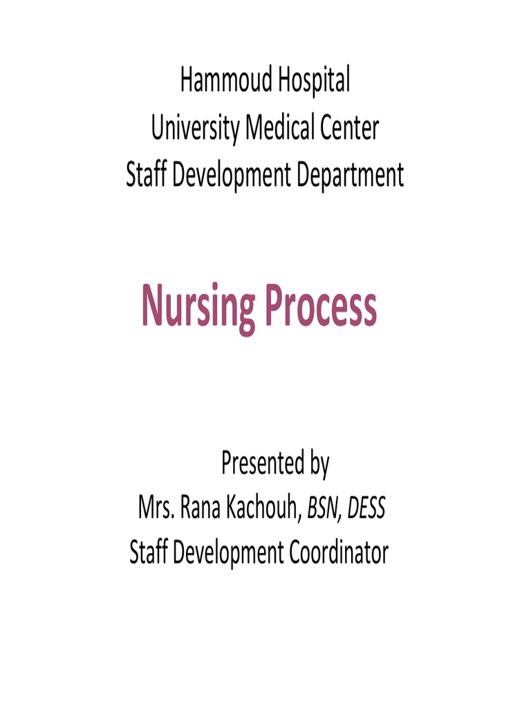 Nursing Process Overview at Hammoud Hospital | PDF | Medical Diagnosis ...