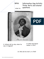 Olaudah Equiano.: Information Gap Activity Three Texts and Shared Questions