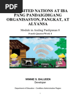 AralPan8 - Q4 - Wk8 - ANG UNITED NATIONS AT IBA PANG PANDAIGDIGANG ORGANISASYON, PANGKAT AT ALYANSA - WINNIE S. BALUDEN - CONNIE TULAN-1