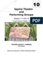 Philippine Theatre and Performing Groups: Module 1 in Arts 10