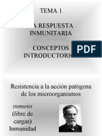 Tema 1 La Respuesta Inmunitaria Conceptos Introductorios
