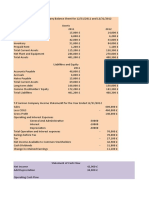 Class 3 Example Cashflow Balance Sheet and Income Statements