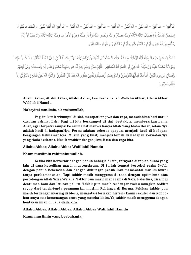 Naskah Khutbah Idul Fitri 1442 Tema Al Quran PDF