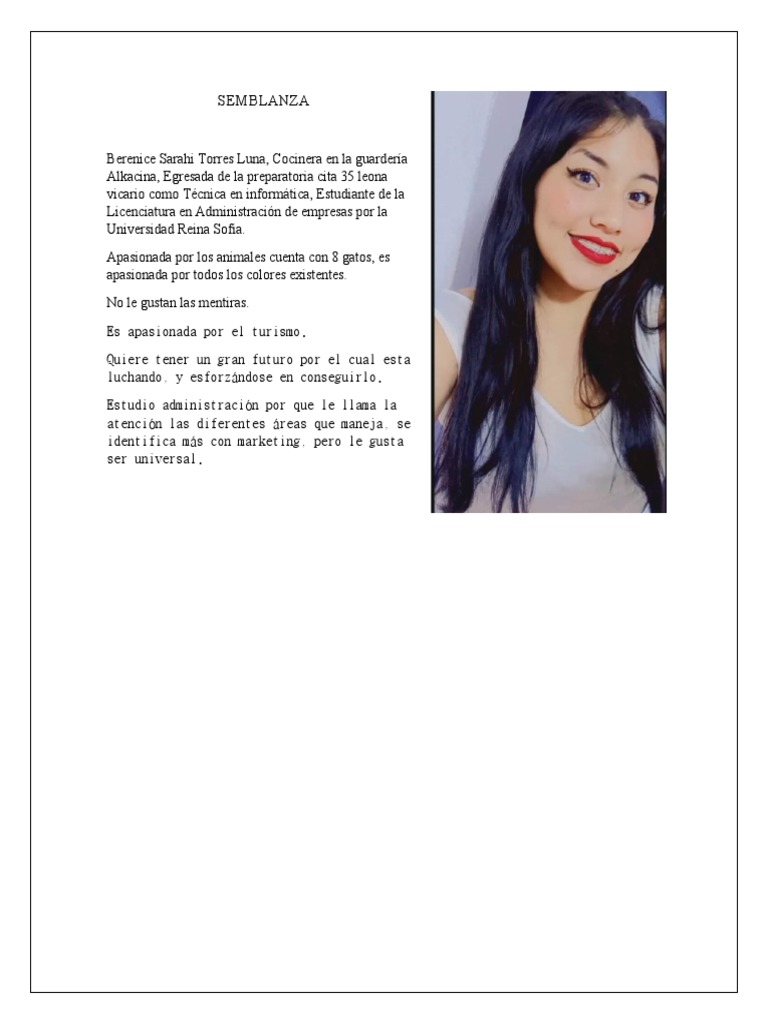 Ejemplo De Semblanza Personal Y Profesional Ejemplo Sencillo Ejemplo