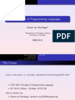 Principles of Programming Languages: Daniel Von Dincklage