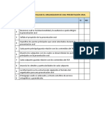 Checklist para Evaluar El Organizador de Una Presentación Oral