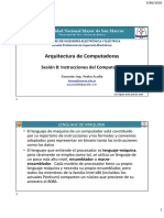 Arquitectura de Computadoras: Sesión 8: Instrucciones Del Computador