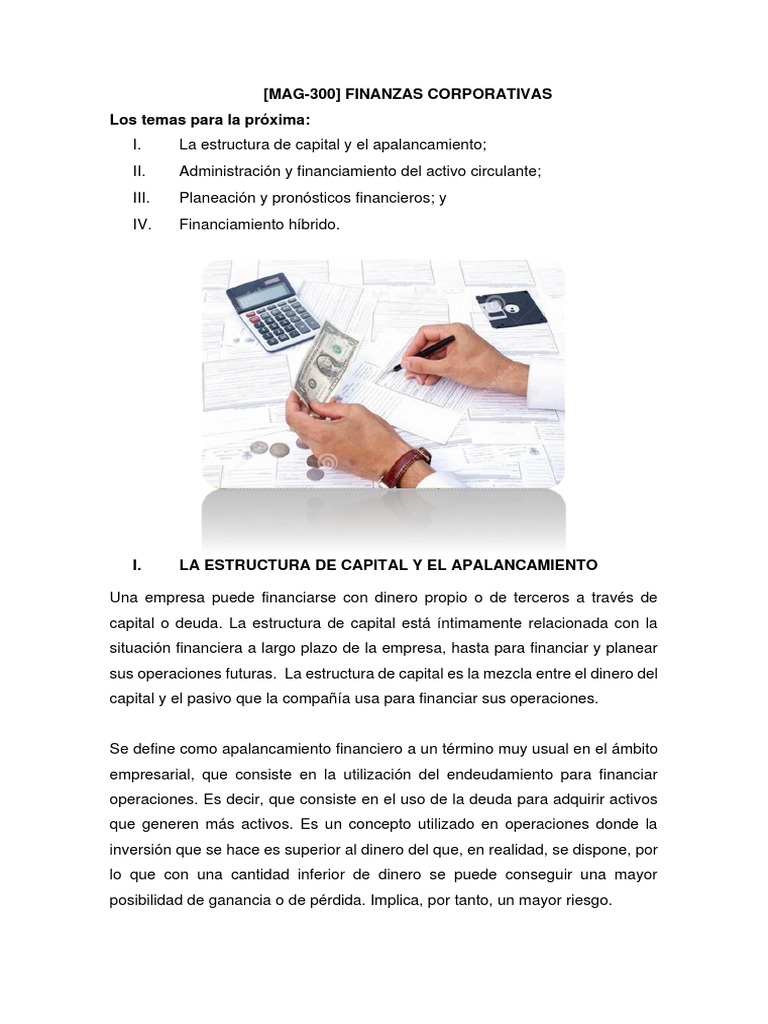 Estructura de Capital y Apalancamiento | PDF | Apalancamiento (Finanzas ...