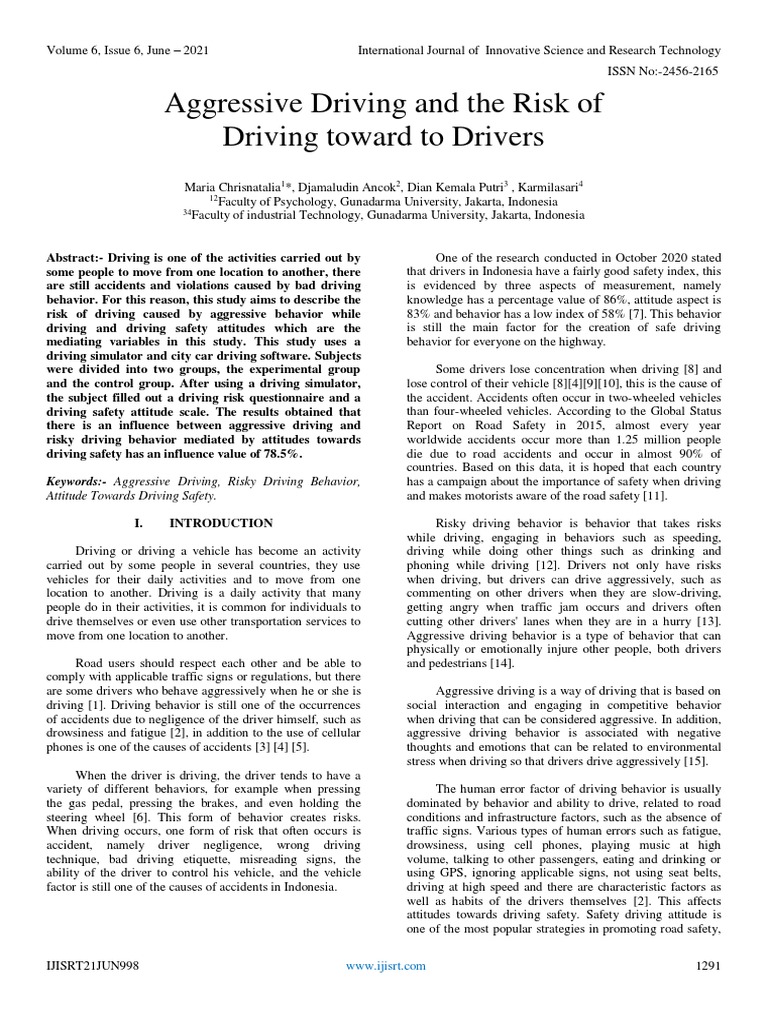 Aggressive Driving and Safety Risks | PDF | Traffic | Traffic Light