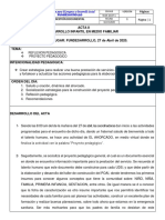 Acta#8 Reflexion Pedagogica y Proyecto Pedagogico.