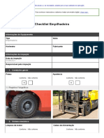 Checklist de inspeção de empilhadeira