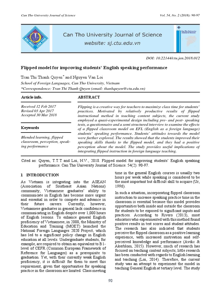 Flipped EFL Classroom in Viet Nam | PDF | Language Education | Second ...