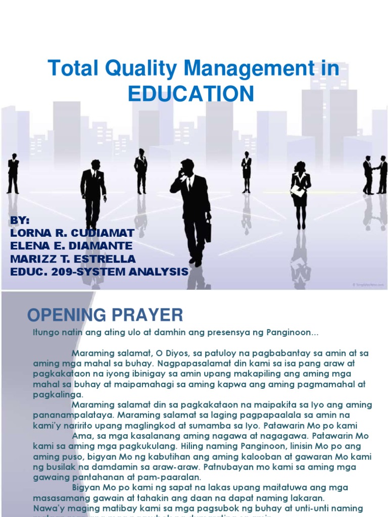 Total Quality Management in Education | PDF | Quality Management ...