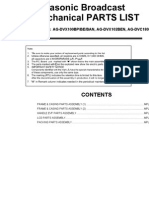 Panasonic Broadcast Mechanical PARTS LIST: AG-DVX100BP/BE/BAN, AG-DVX102BEN, AG-DVC180BMC