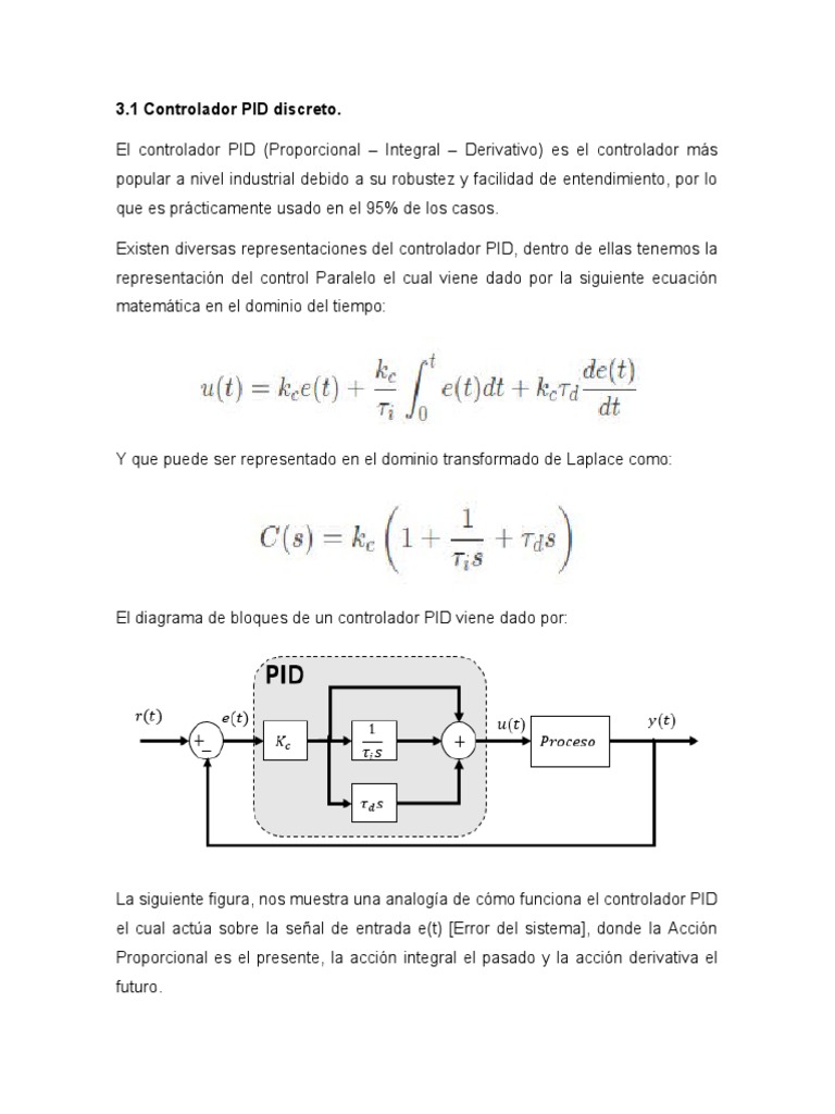 Controlador PID Discreto: Diseño y Sintonización | PDF | Integral