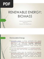 Renewable Energy: Biomass: Alternative Energy Engineering ME Elective 1