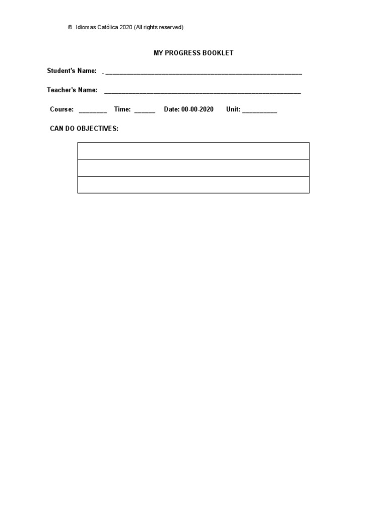 Arturo Enriquez - MY PROGRESS BOOKLET TEMPLATE IE-IB8 OCTOBER | PDF