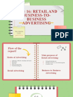 Topic 16: RETAIL AND Business-To-Business Advertising: Here Starts The Lesson!