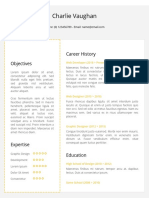 Charlie Vaughan: Objectives Career History