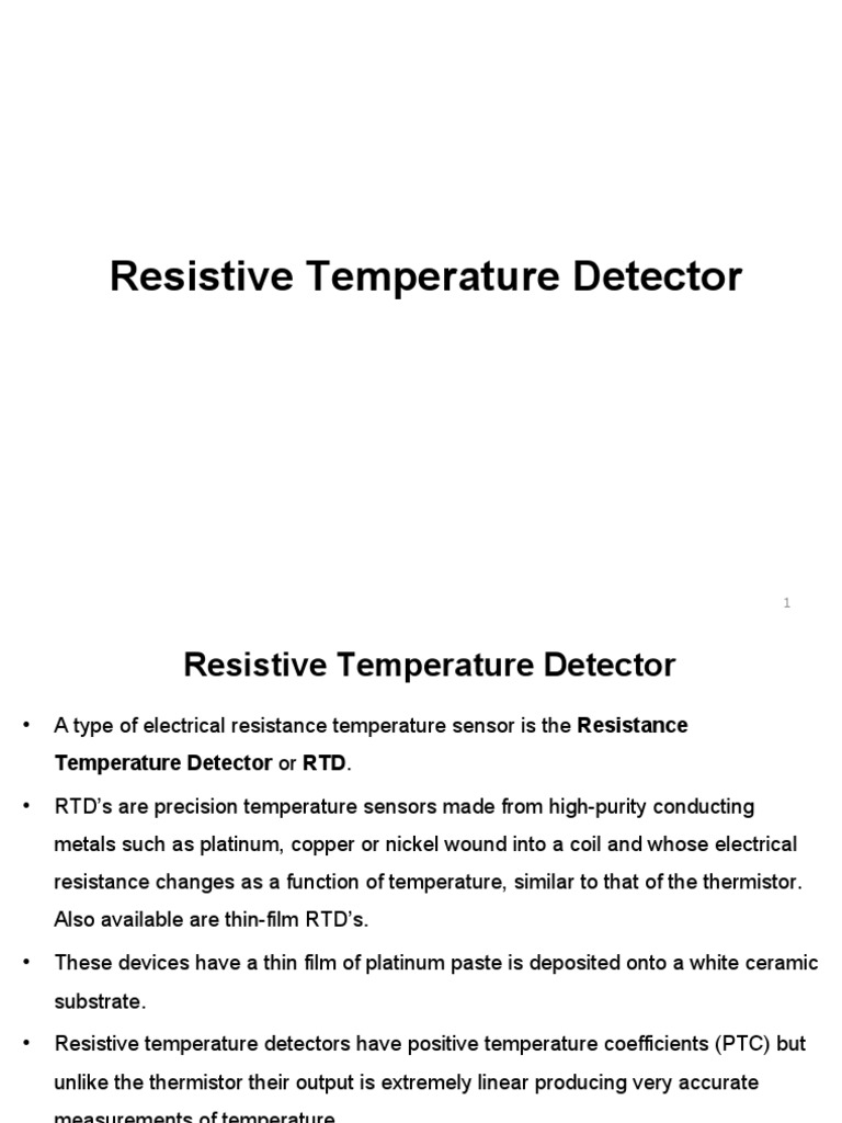 Overview of Resistive Temperature Detectors | PDF | Electrical ...
