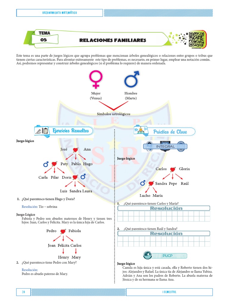 Tarea Domiciliaria 6 RM - 6to Primaria - Relaciones Familiares | PDF ...
