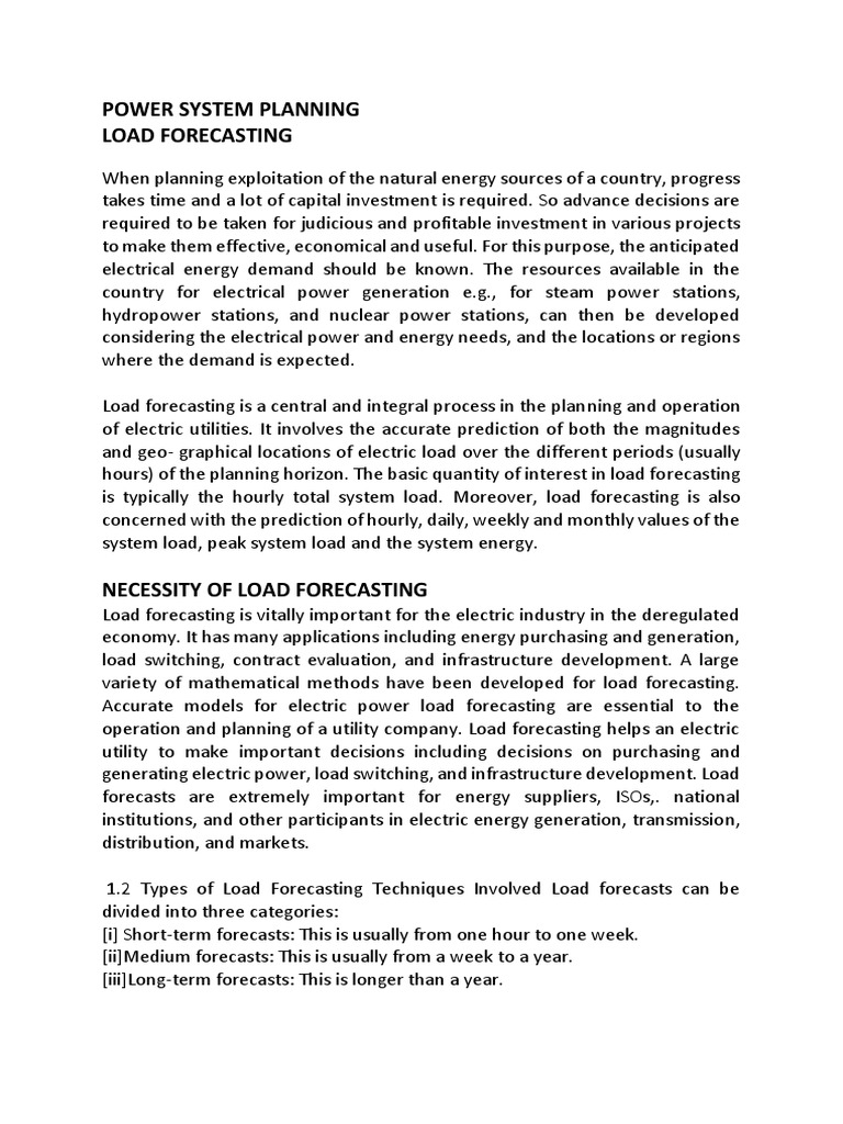 Load Forecasting in Power Systems | PDF | Forecasting | Demand