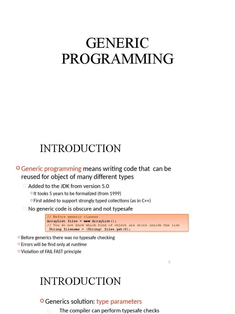 Generic Programming | PDF | Class (Computer Programming) | Theoretical ...