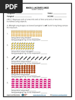 Grade 1 Math Activity Sheets Q1 Week 2 | PDF